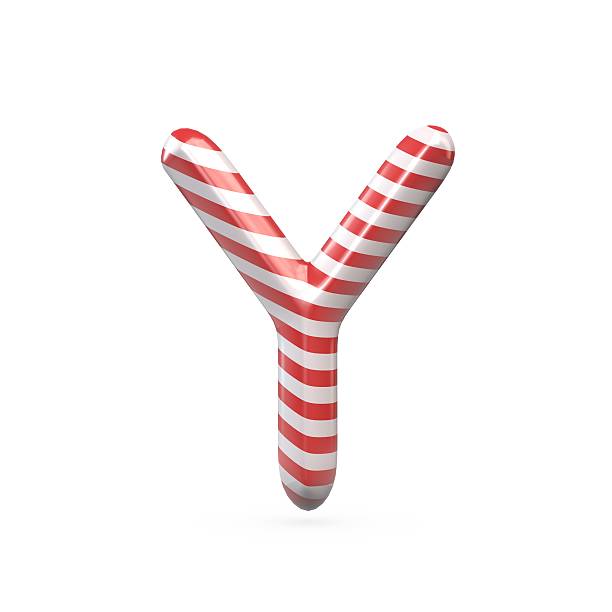istock Strped candy cane capital letter Y 515238408