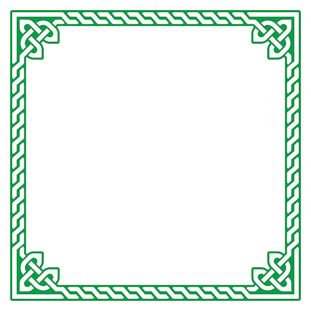 ilustrações, clipart, desenhos animados e ícones de celtic quadro, fronteira padrão de vetor - celtic culture tattoo symbol geometry