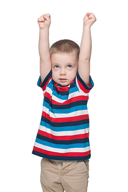 istock Cute little boy shows how he is tall 515245275