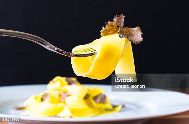 Pasta With Truffles Stock Photo - Download Image Now - Truffle - Fungus, Pasta, Black Background