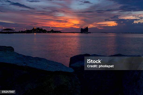 Koh Loi Sriracha Silhouette With Sunset Sky Stock Photo - Download Image Now - Chonburi Province, Horizontal, Island