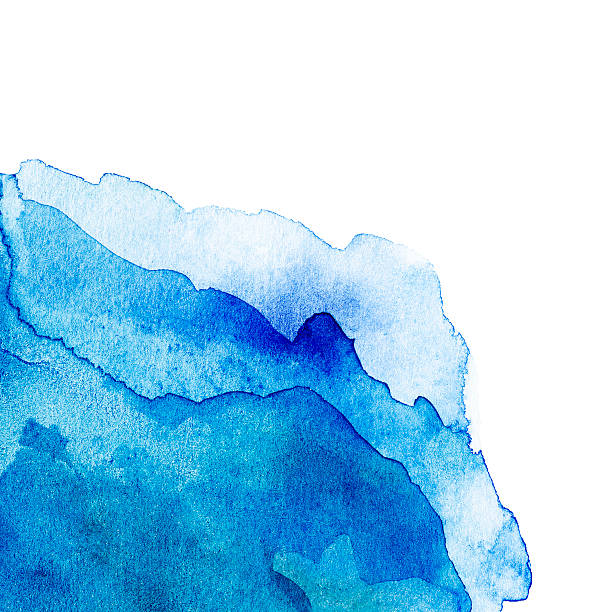 istock Wavy Abstract light blue watercolor background isolated on white 515247091