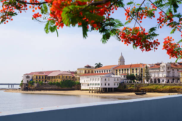 Panama City view old casco viejo antiguo Tourist attractions and destination scenics. View of Casco Antiguo in Panama City panama photos stock pictures, royalty-free photos & images
