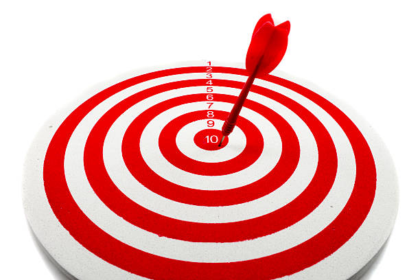 istock Red dart target with red arrows  Close up 515261457