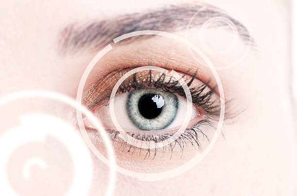 istock Close-up of digital eye representing new identification technolo 515262148