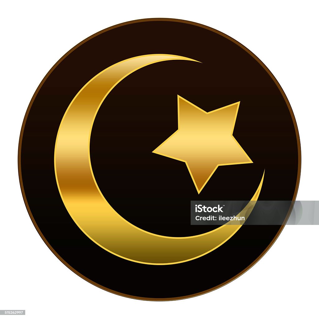 Golden Islam Symbol in dunkelbraunem Hintergrund - Lizenzfrei Allah Stock-Foto