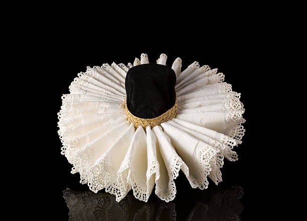 Elizabethan lace ruff collar Display of an Elizabethan lace ruff collar neck ruff stock pictures, royalty-free photos & images