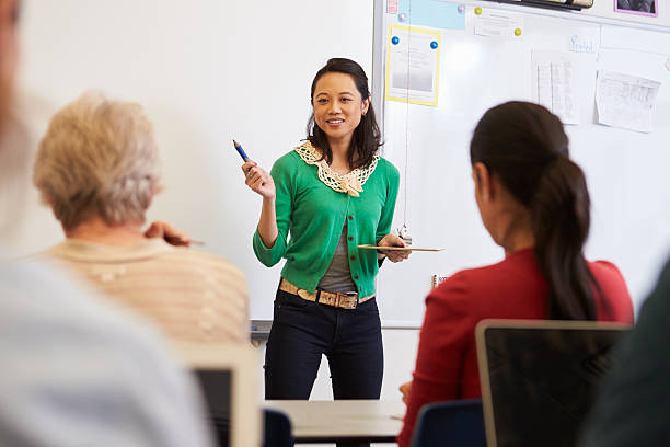 istock Teacher in front of students at an adult education class 515263622
