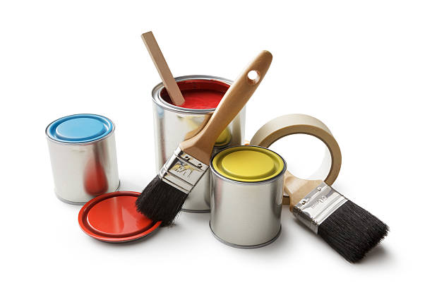 istock Paint: Paint Cans and Brushes Isolated on White Background 515266516