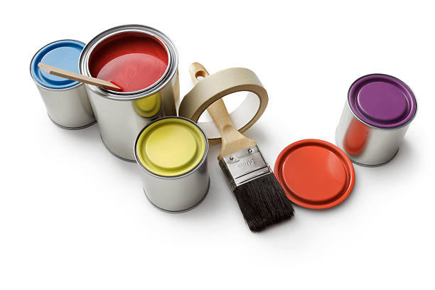 istock Paint: Paint Cans and Brushes Isolated on White Background 515266690