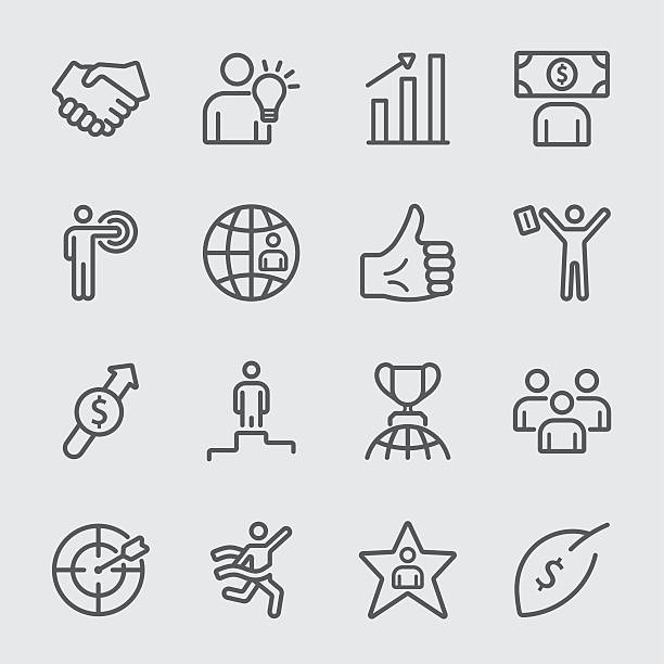 Business and Success line icon Business and Success line icon setter athlete stock illustrations