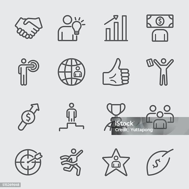 Business And Success Line Icon Stock Illustration - Download Image Now - Icon Symbol, Finish Line, Winning