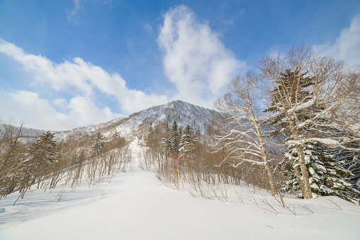 Winter in the mountains, Sakhalin Island, Russia.