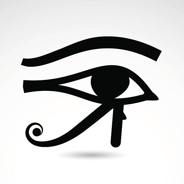 illustrations, cliparts, dessins animés et icônes de horus œil icône. - egyptian culture hieroglyphics human eye symbol