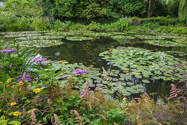 Giverny View of the garden in Giverny, France , where Claude Monet lived and created for long years. claude monet photos stock pictures, royalty-free photos & images