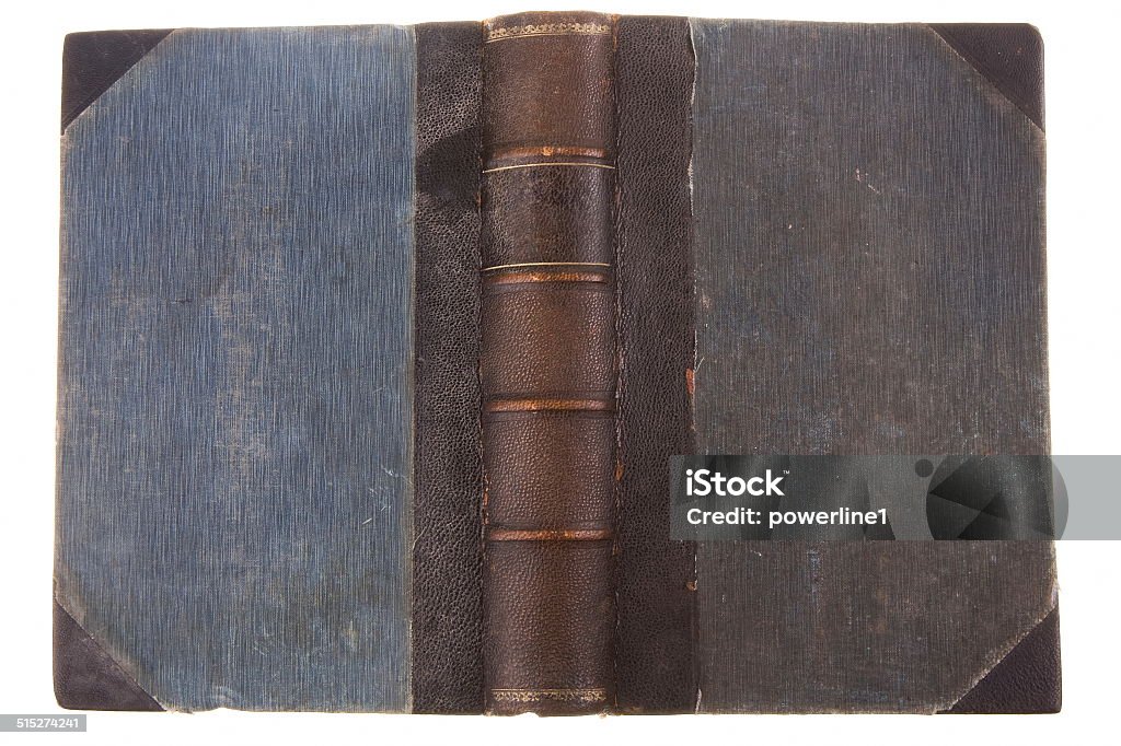 Open old leather cover book Very old book with leather cover Abstract Stock Photo