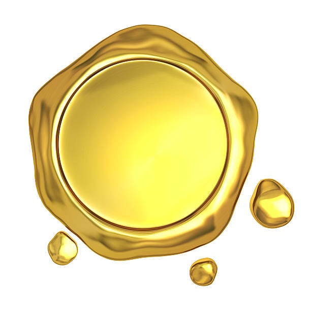 istock Golden seal wax 515274707