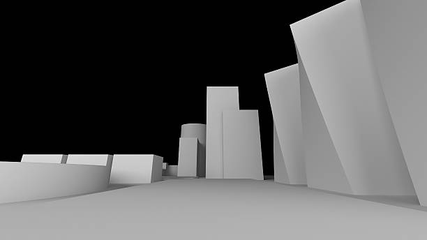 istock Exterior render of some building with black background 515278011