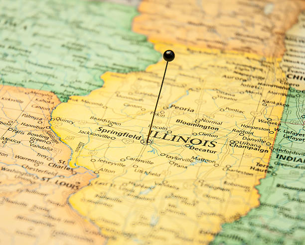 istock Macro Road Map Of Springfield Illinois 515279231