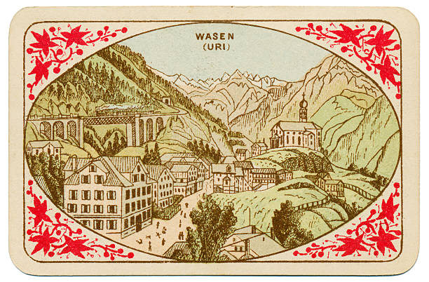 istock Playing card back Vues and Costumes Suisse 1880 515280731