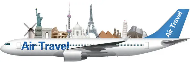 Vector illustration of Air travel