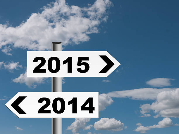 istock New year road sign, signpost. 515307225
