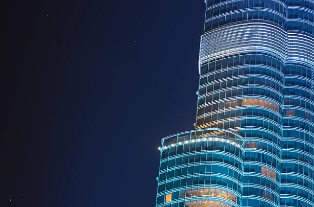 Dubai,UAE - November 26, 2013: Fireworsks are launched from the Burj Khalifa to celebrate the winning of Dubai candidature for hosting the EXPO 2020. Burj Khalifa is the tallest skyscraper in the world