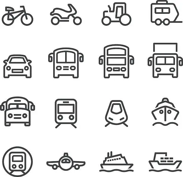 Vector illustration of Transport Icons Set - Line Series