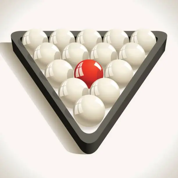Vector illustration of Pool Rack with Billiard Balls