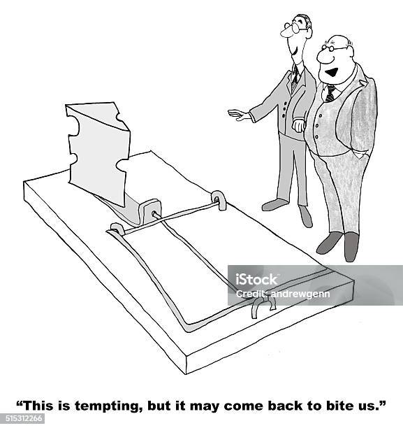 Temptation At Work Stock Illustration - Download Image Now - Adult, Business, Business Finance and Industry