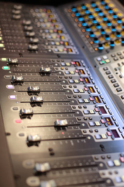 istock Side photo of the sliders of stage controller 515313874