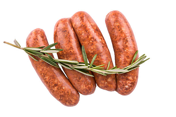 Raw sausage stock photo