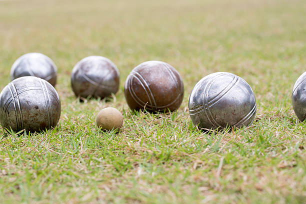 istock Petanque balls on the ground 515316522