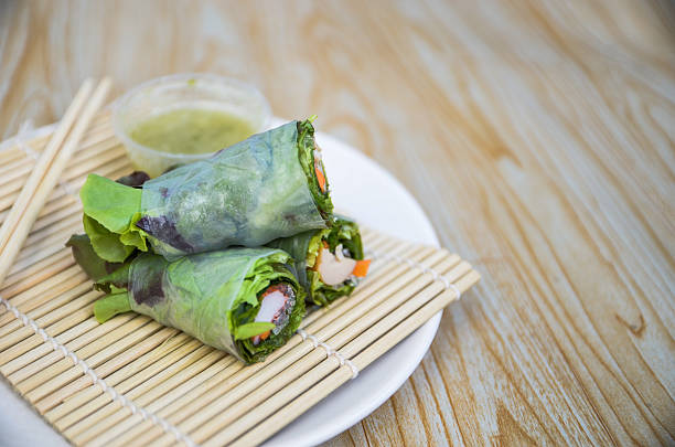 istock Fresh Srping rolls with crab stick and chicken sausage 515316590