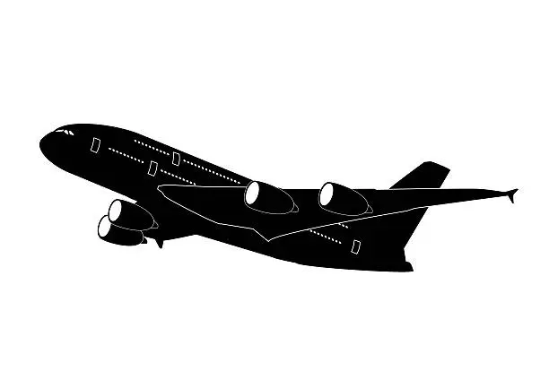 Vector illustration of jet airliner