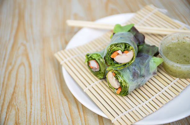 istock Srping rolls with crab stick and chicken sausage 515317248
