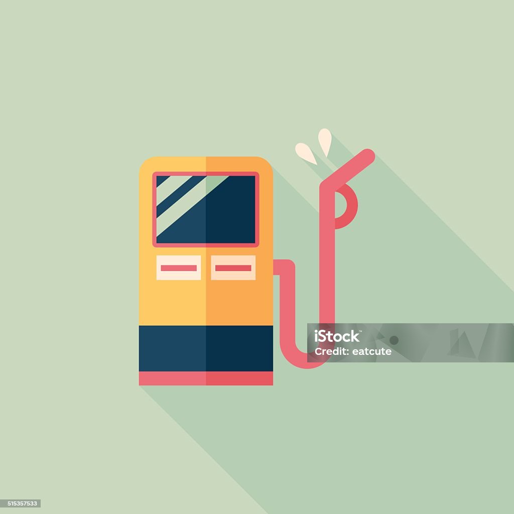 Fuel flat icon with long shadow Business stock vector