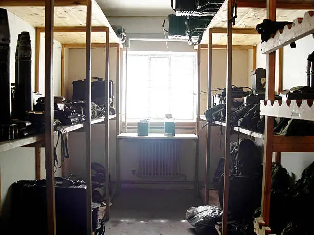 A storeroom in an army barracks