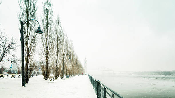 istock Montreal Winter riverside promenade during snow storm 515367158