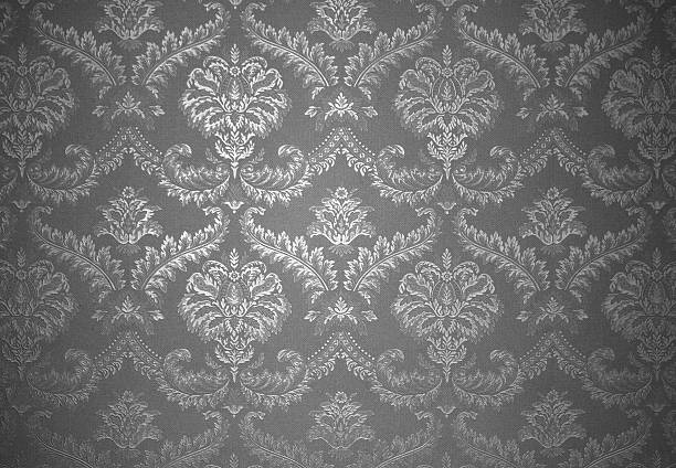 istock cool retro floral wallpaper in tan and brown design 515367244