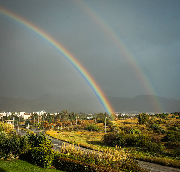 istock Rainbow over the suburb of Athens, Greece 515369810