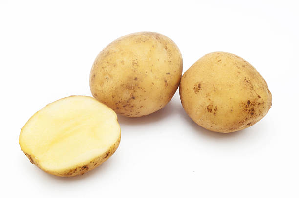 istock Quality Potato space. Potatoes isolated on white background 515370774