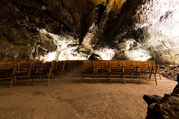 Green cave (Cueva de los Verdes) in Lanzarote, Canary Islands, Spain