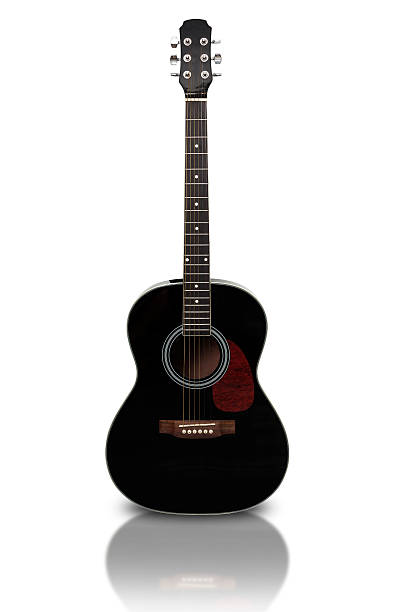 istock Black acoustic guitar is isolated on the white background 515371966