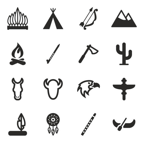 native american icon - teepee stock-grafiken, -clipart, -cartoons und -symbole