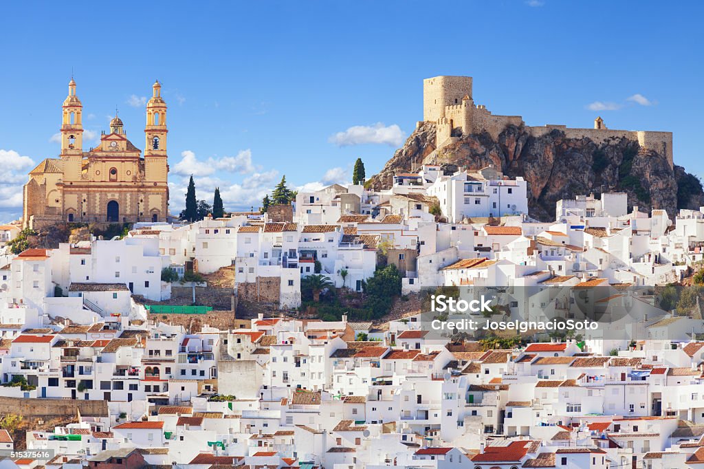 Panoramic of Olvera town, Spain Olvera is considered the gate of white towns route in the province of Cadiz, Spain Cádiz Stock Photo