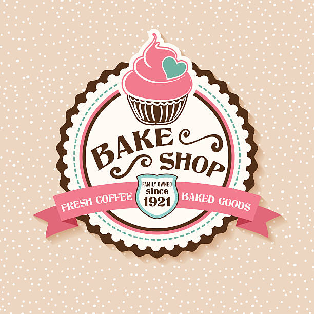 굽다 쇼핑하다 스티커별, 컵케잌 및 리본상 - cupcake cake sweet food dessert stock illustrations