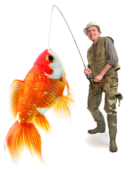 istock The fisherman with goldfish. 515378546