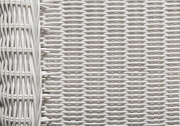 Basket Texture Weave Pattern, White Wicker Background Basket Texture Weave Pattern, White Wicker Background, Left Border interlace format stock pictures, royalty-free photos & images