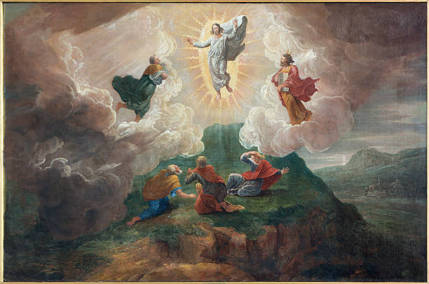 Bruges - Transfiguration of the Lord  in st. Jacobs church Bruges - The Transfiguration of the Lord by D. Nollet (1694) in st. Jacobs church (Jakobskerk). apostle worshipper photos stock pictures, royalty-free photos & images